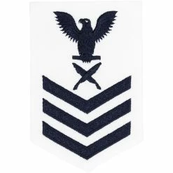 Best deal 🌟 Vanguard NAVY RATE BADGE E-6 YEOMAN BLUE ON WHITE CERTIFIED NAVY TWILL FEMALE 🎉